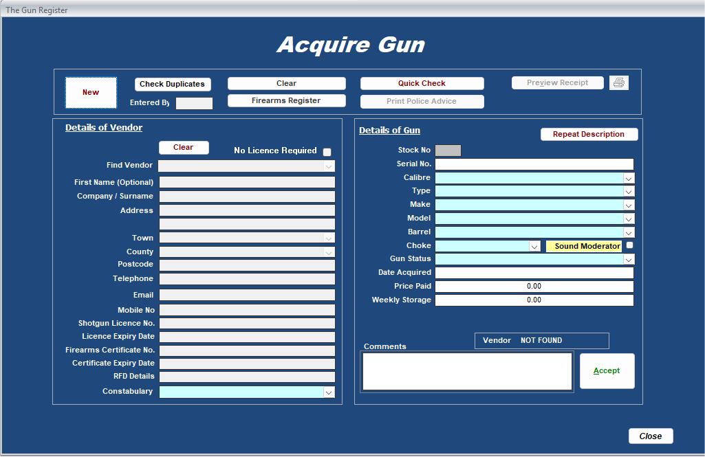The Acquire Screen